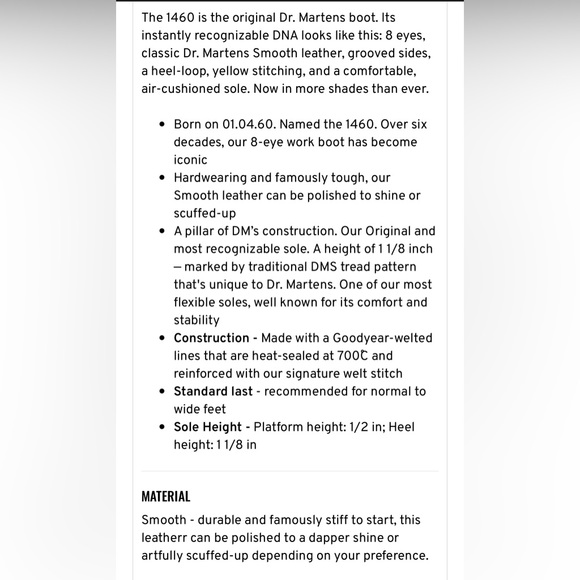 NEW Dr Martens 1460 Smooth Leather Black Boots 38 - Picture 2 of 6